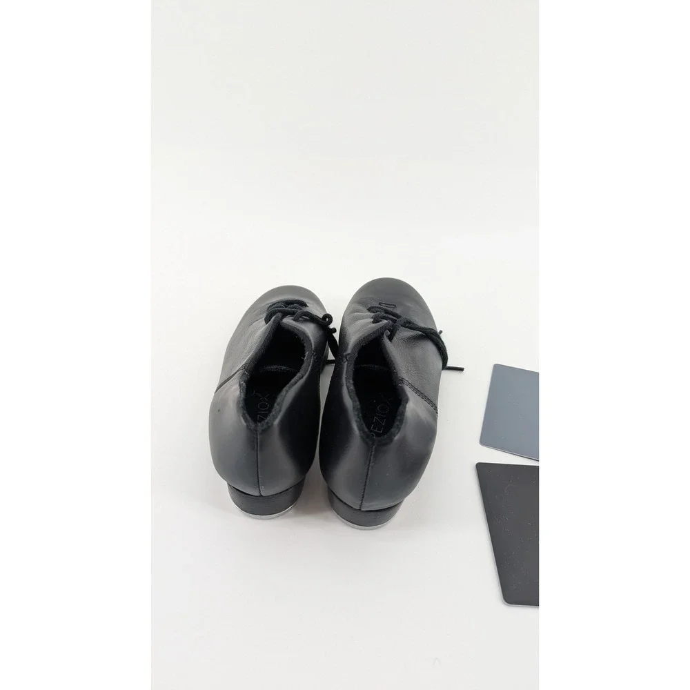 Capezio Kids Black Leather Tele Tone Tap Shoes CG19C Size 12.5 M